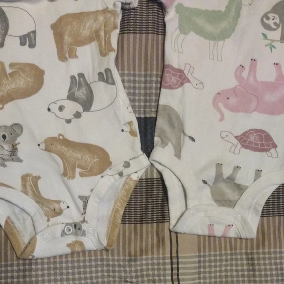Carter's White and Brown Animal Print Bodysuits​ - Picture 6 of 6